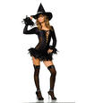 View Item Adult Size 12-14 Sexy Witch Broomstick Babe Fancy Dress Gothic Halloween Costume
